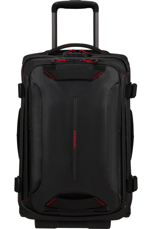 mala de viagem ecodiver com rodas e estrutura dupla de 55 cm preta.
