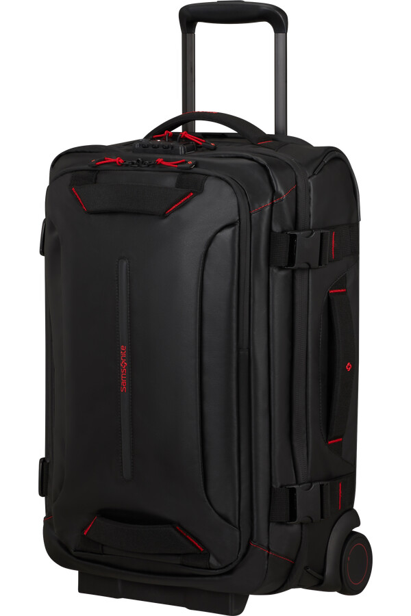 mala de viagem ecodiver com rodas e estrutura dupla de 55 cm preta.