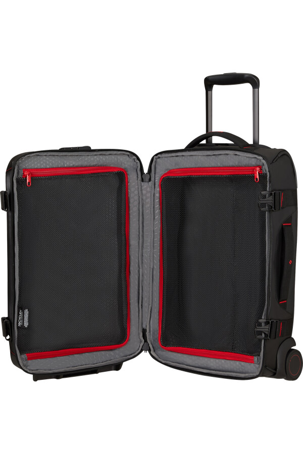 mala de viagem ecodiver com rodas e estrutura dupla de 55 cm preta.