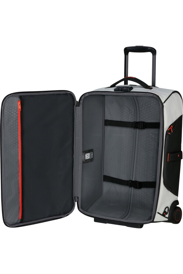 mochilamala de viagem ecodiver com rodas 55 cm branco nuvem