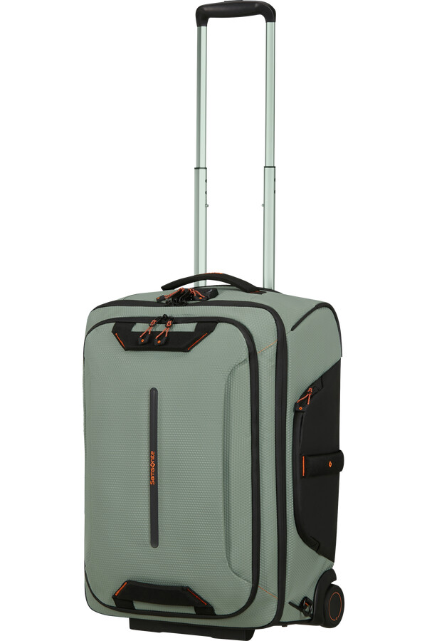 mochilamala de viagem ecodiver com rodas 55 cm cor verde-sálvia claro.