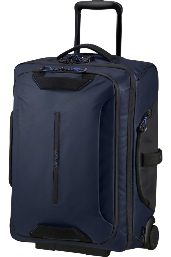 mochilamala de viagem ecodiver com rodas 55 cm cor azul noites.