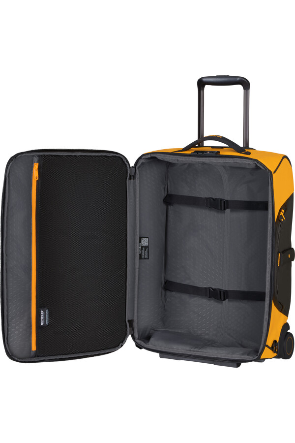 mochilamala de viagem ecodiver com rodas 55 cm amarela