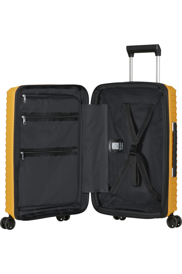 carrinho upscape spinner expansível 4 rodas 55cm amarelo